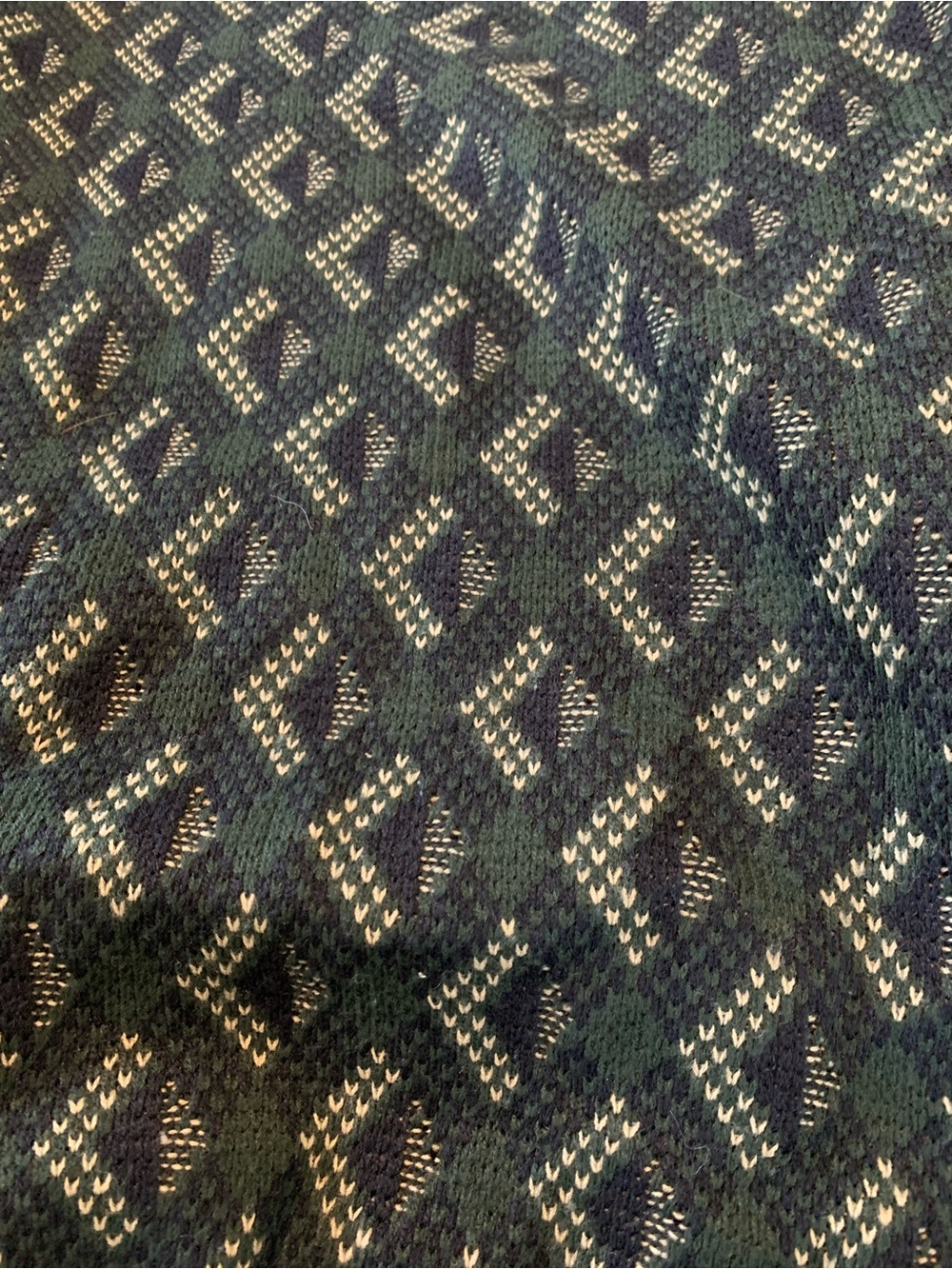 Robert Stock Dark Green, black, cream Geometric Crewneck Sweater in Large - Picture 8 of 8